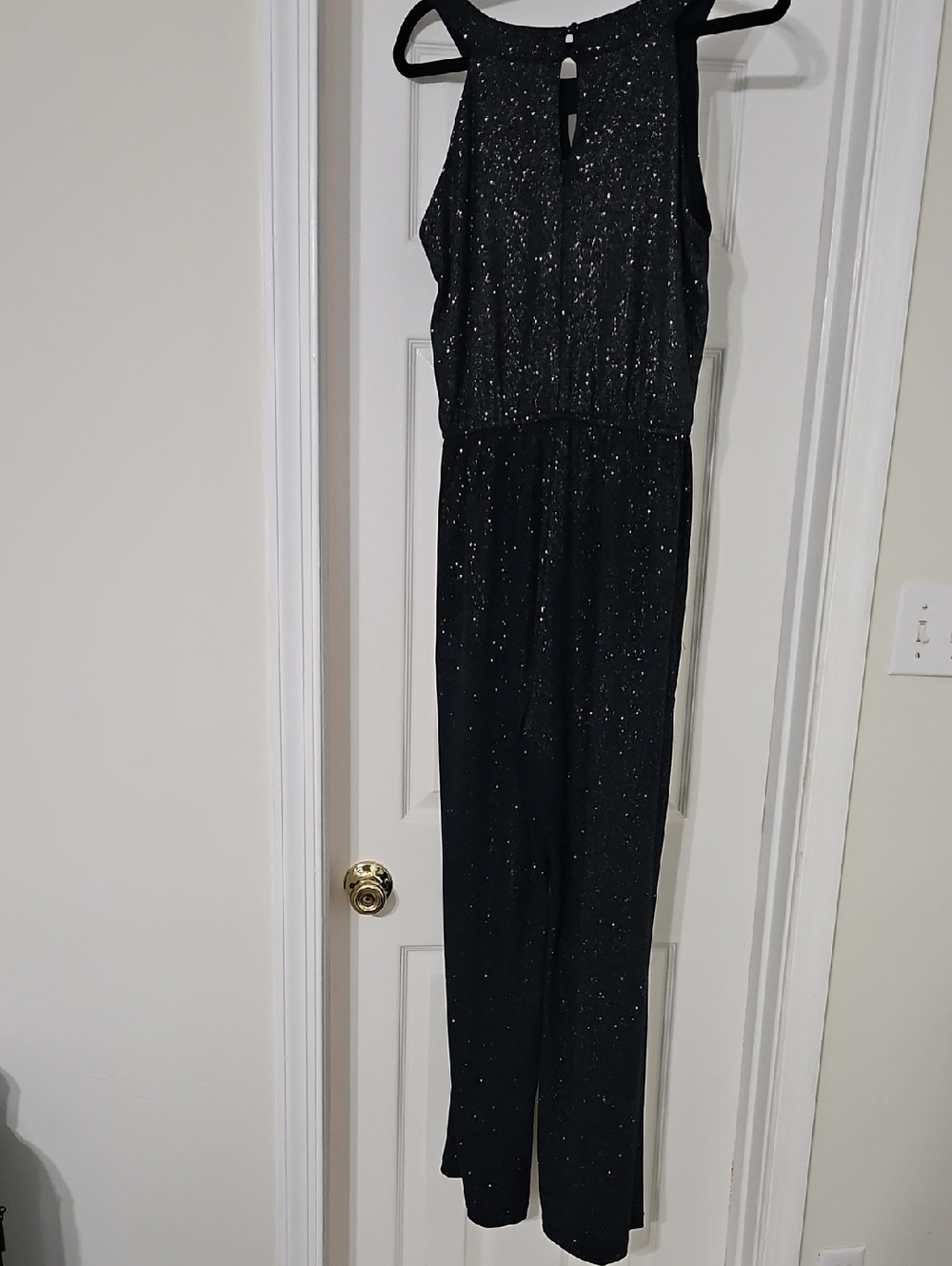 Enfocus Studio Navy Sparkly Wide-Leg Formal Jumpsuit - Picture 4 of 5